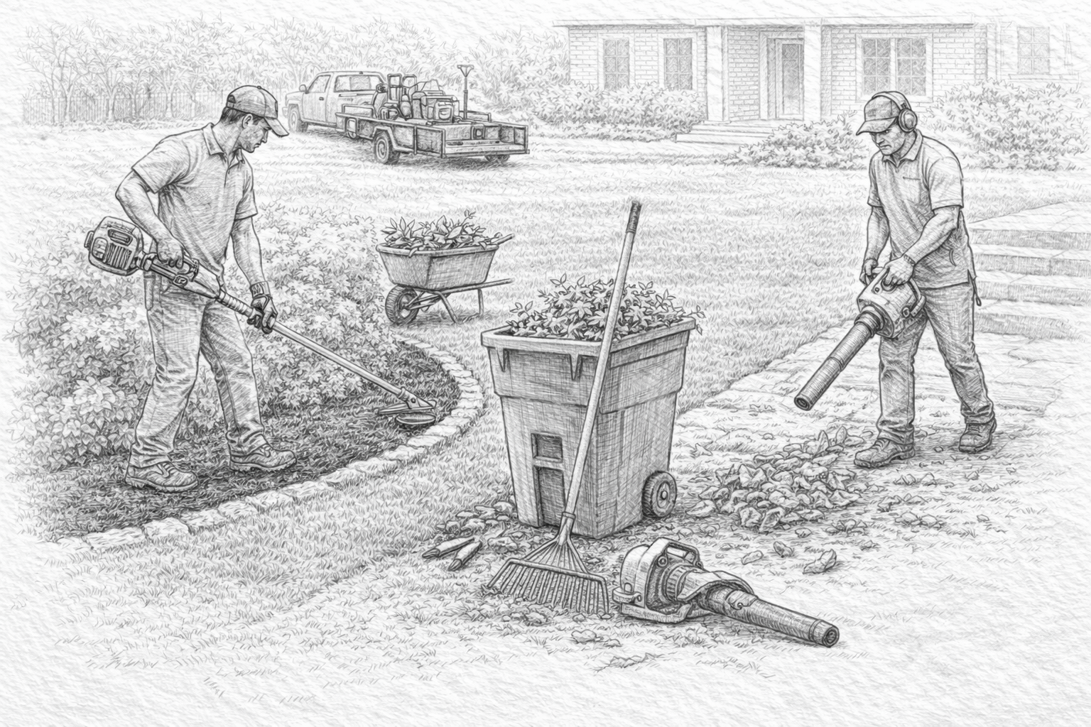 Seasonal landscape maintenance and cleanup